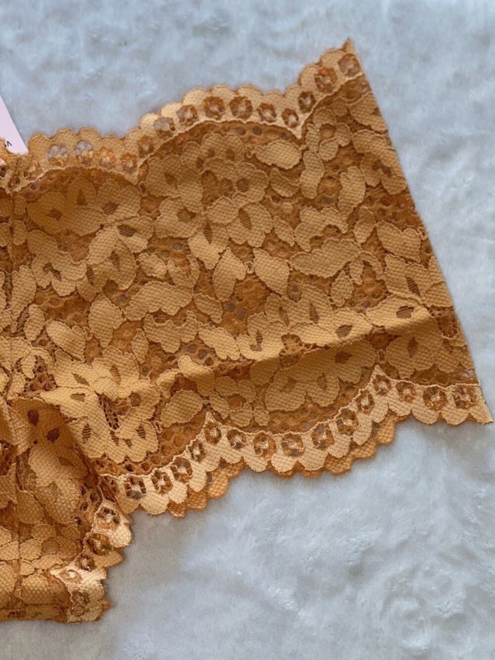 Victoria's Secret Stretch Floral Lace Shortie Cheeky Panty - Honey Orange
